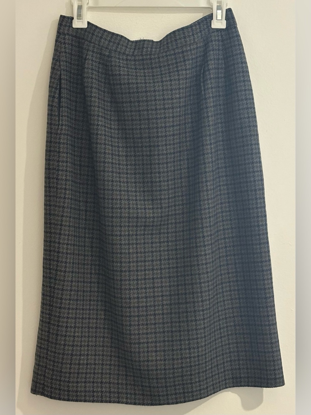 Vintage Gilmor Wool Blend Plaid Pleated Midi Skirt Dark Academia